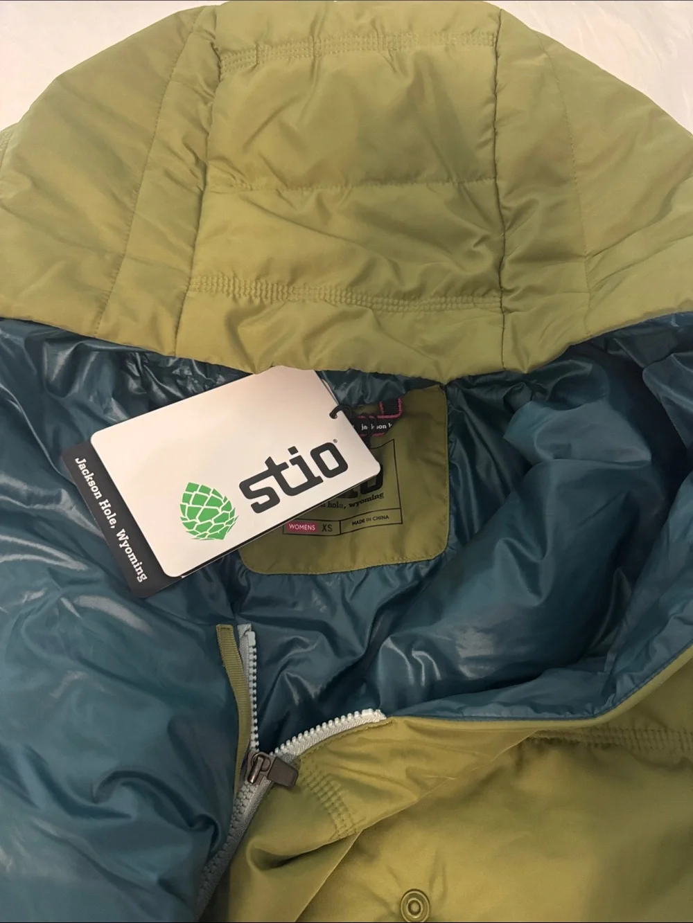 Stio Olive Green Puffer Jacket with Hood